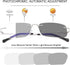 K.LAVER Rimless Bifocal Reading Glasses, Transition Photochromic UV400 Protection Sun Readers, Titanium Eyewear for Men