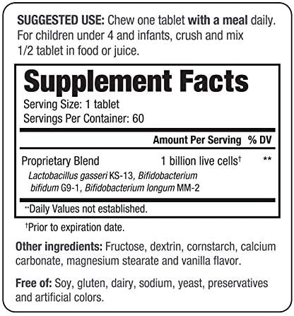 Kyo-Dophilius Kids Probiotic - 60 Tablets, Promotes Regularity and Immune Health, Packaging May Vary
