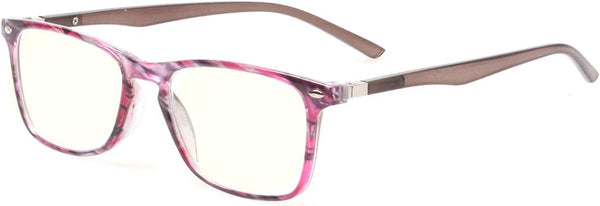 JOSCHOO Computer Reading Glasses Blue Light Blocking Readers for Men and Women (Purple Stripe, 3.0)