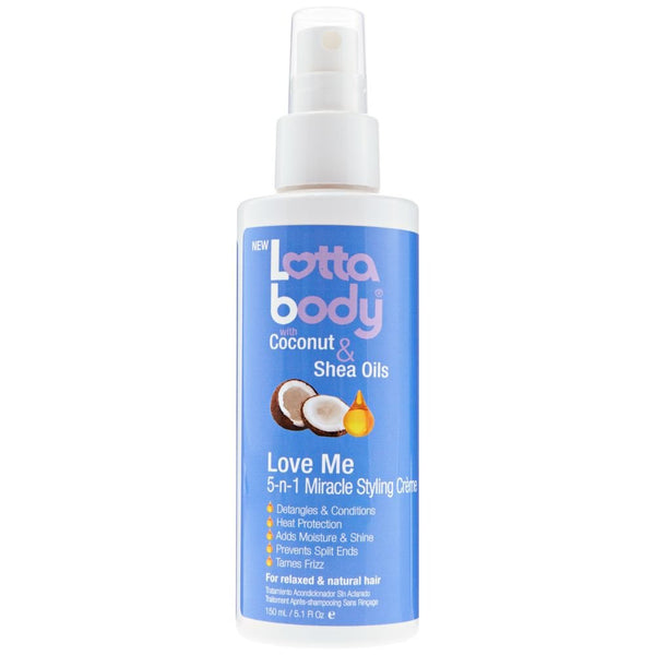 Lotta Body Love Me 5 in 1 Miracle Creme, 5.1 Fl Oz, Heat Protection for Moisture & Brilliant Hair