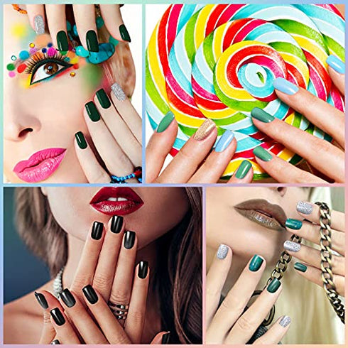 Maitys 560 Pieces Nail Polish Strips Decals, 40 Sheets Full Wrap Self Adhesive Gel Fingernail Art with File for Women