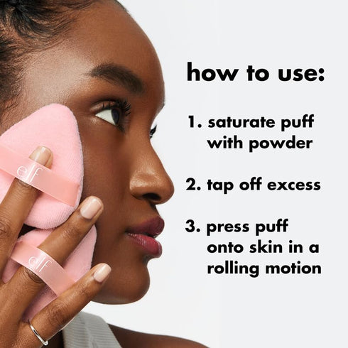 e.l.f. Halo Glow Powder Puff, Soft Reusable Puff for Loose or Pressed Powders, Vegan & Cruelty-free