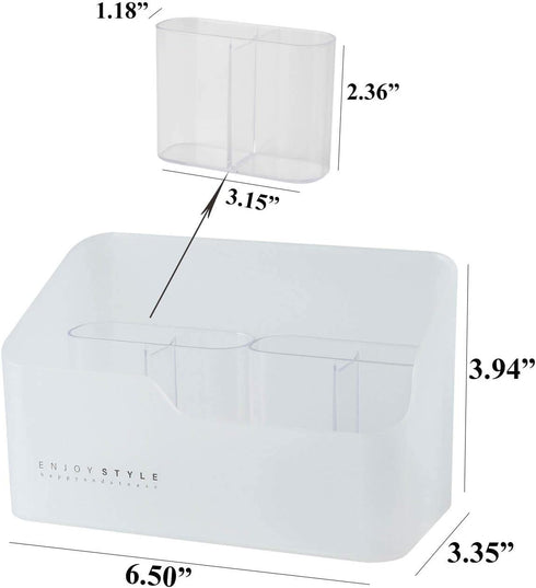 UNIKON Eunion Clear Makeup Organizer, Small Countertop Caddy Storage Bins for Cosmetics, Cabinet Holder