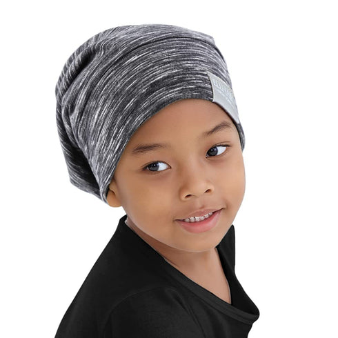 Kids Beanie Sleep Hats Bonnet for Night Sleeping Cap, Silky Lined Satin Bonnet with Adjustable Elastic Band for Natural