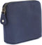 Leather Cosmetic Case, Zipper Coin Pouch, Makeup Bag with Zipper Closure in Blue