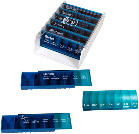 Prim Weekly Plastic Tablet Organizer in Indigo Blue by