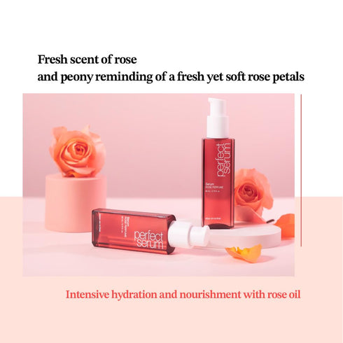 Mise En Scene Perfect Rose Perfume Serum - Korean Hair Serum with Rose Scent for Damaged Hair - 2.70 Fl Oz