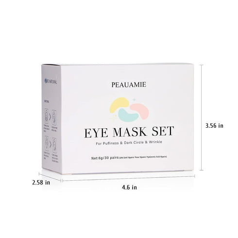 Under Eye Patches (30 Pairs), Gold Eye Mask with Hyaluronic Acid for Puffy Eyes, Dark Circles & Wrinkles Treatment