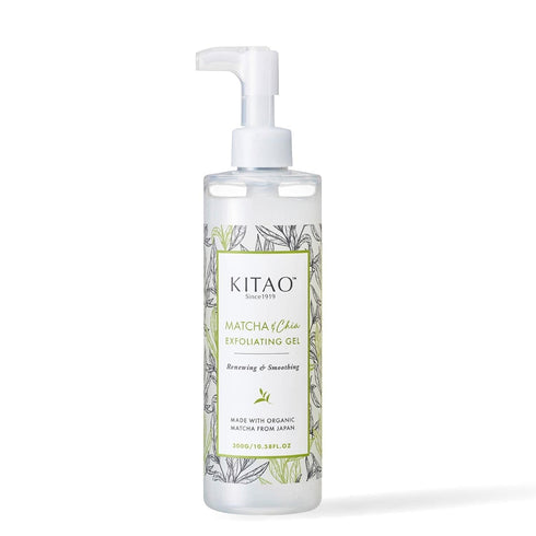 KITAO Exfoliating Scrub Gel for Face & Body, Organic Matcha Moisturizing Exfoliator for Smoother Skin - 10.6 fl oz