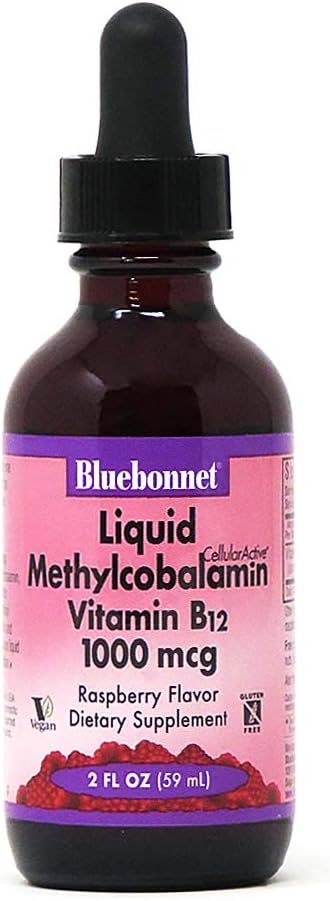 Bluebonnet Nutrition Liquid Cellular Active Methycobalamin Vitamin B12, 1000 mcg - Vegan, 2OZ, 59 Servings for Energy