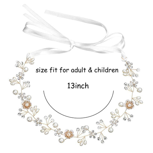 PRDGIRL Wedding Hair Accessories for Kids, Princess Headpiece White Flower Headband, Pearl Hair Dress for Girl and