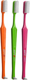 Paro M43 Toothbrush 708 - Compact Brush Head with Medium Bristles, 4 Rows, 43 Tufts, 3 Pack Multi Color