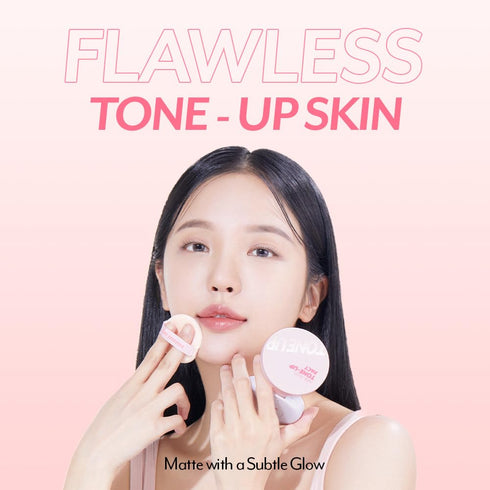 I'M MEME Compact - Tone-up Pact, Korean Pressed Setting Powder for Pink Blur Effect, Oil Control Face Powder (0.35 Oz)