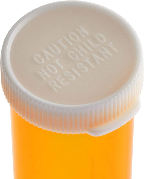 Juvale 50 Pack Empty Pill Bottles with Caps for Prescription Medication, 6-Dram Plastic Medicine Containers (Orange)