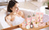 Spa Gift Basket Vanilla Oat 14 Pcs Bath Scents for Women, Home Spa Gift Set with Shower Gel, Body Oil, Diffuser, & More