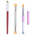 SILPECWEE 3Pcs Acrylic Nail Brush Set, UV Gel Nail Ombre Brush, Double-Head Sponge Pen for Nail Art