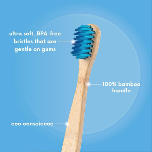 The Humble Co. Bamboo Toothbrushes (5pk) for Superior Oral Care, BPA Free, Ultra Soft Bristles