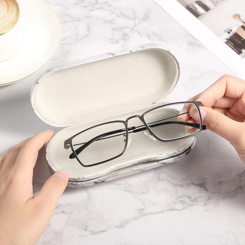 Contact Lens Case, Contact Case Kit, 2 in 1 Double Sided Portable Contact Lense Case and Eyeglasses Case, with Marbling, Multifunction, Durable, Compact, Portable Storage Kit