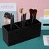 Weiai Black Acrylic Makeup Brush Holder Organizer, 3 Slot Cosmetics Brushes Storage Solution