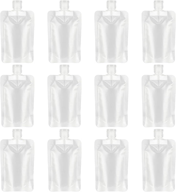 YASUOA 12 Pieces 100ml Leakproof Travel Pouches - TSA Approved Empty Stand Up Pouch for Toiletries