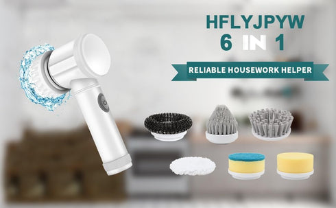 HFLYJPYW 6 (6) Electric Spin Scrubber - Shower Scrubber,Bathroom Scrubber Electric,for Cleaning Tub, Floor, Tile