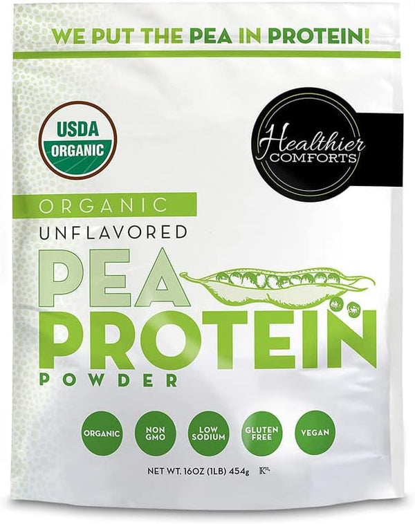Pea Vegan Protein Powder 16oz - 100% Plant Based, Low Sodium, Gluten Free & Keto Friendly