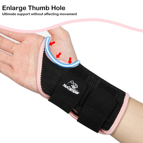 NuCamper Wrist Brace for Carpal Tunnel Relief, Adjustable Wrist Support Splint Hand Brace for Men Women, Wrist