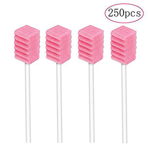 Disposable Oral Swabs, Sterile Dental Sponge Swabsticks for Mouth & Gum Cleaning (250 Pack)