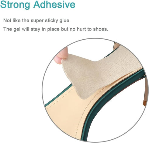 (2 Pairs) Weight Shifting Insoles for High Heels, Gel Cushion Inserts for Pain Relief, Self-Adhesive Anti-Slip Heel Pad