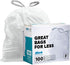 Plasticplace Custom Fit Trash Bags, Compatible with simplehuman Code F, 100 Count, 6.5 Gallon, White
