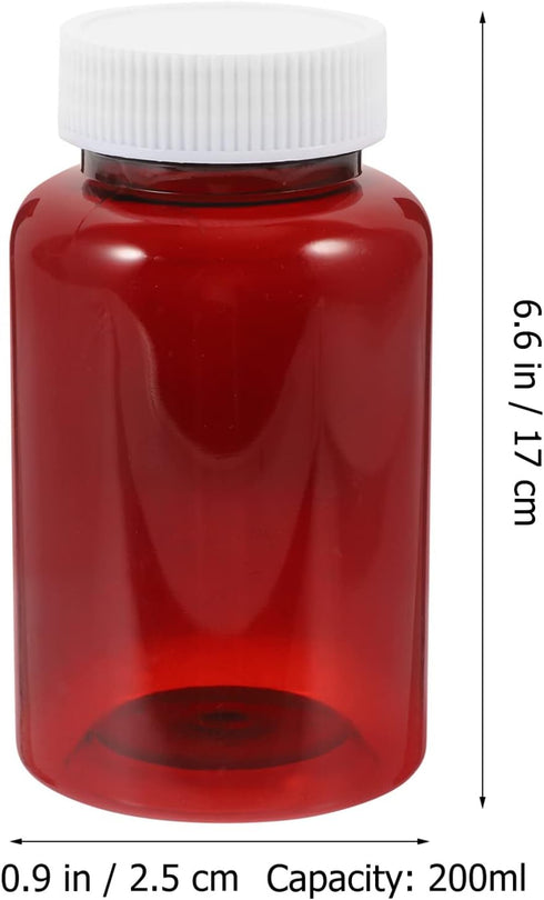 ULTECHNOVO Large Medicine Pill Bottles,Clear Pill Bottle Plastic Medicine Bottle Empty Reagent Bottle Chemical Containers with Caps for Liquid Solid Medicine 200ML