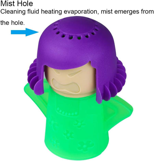 Angry Mom Microwave Cleaner, Mad Mama Steam Cleaner, Just Add Vinegar and Water for Easy Cleaning, Green