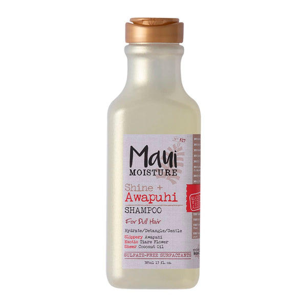 Maui Moisture Shine + Awapuhi Moisturizing Vegan Shampoo, Coconut Oils for Shiny Hair, 13 fl. Oz