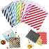 Tvoip 50 Pcs 5 x 7 Inches White and Black Striped Paper Bags, Holiday Wedding Favor Treat Bags