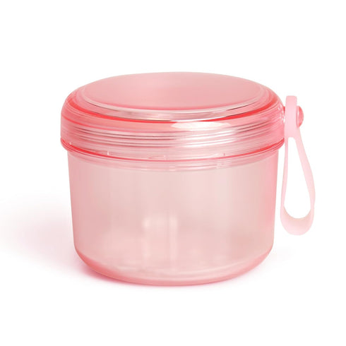 2024 Leak Proof Denture Bath Cup, Large Denture Case for Travel, Complete Clean Care for Dentures (Transparent Pink)