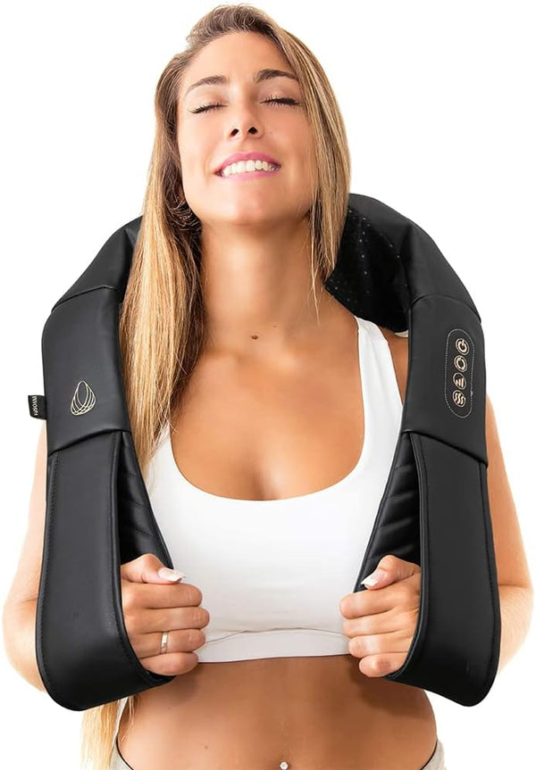 InvoSpa Shiatsu Massager with Heat - Deep Tissue Kneading Pillow for Neck,
