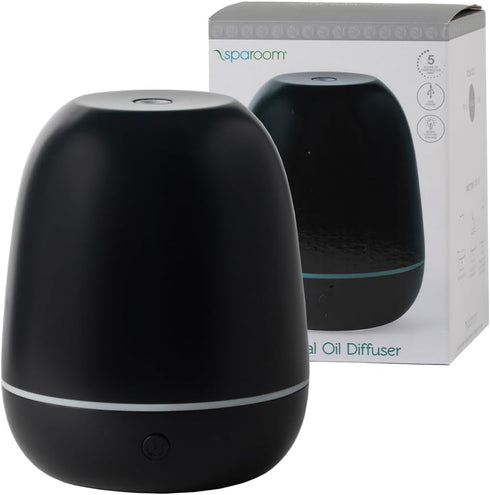 SpaRoom Mini Majesto Ultrasonic Essential Oil Diffuser, 100 mL Water Capacity, Matte Black for Medium Rooms