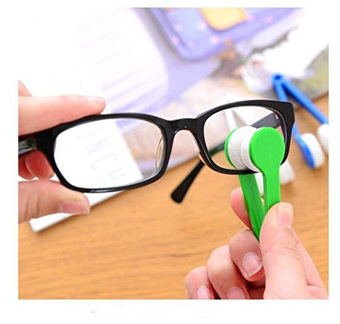 12 pcs Mini Sunglasses Microfiber Spectacles Cleaner Brush, Random Color