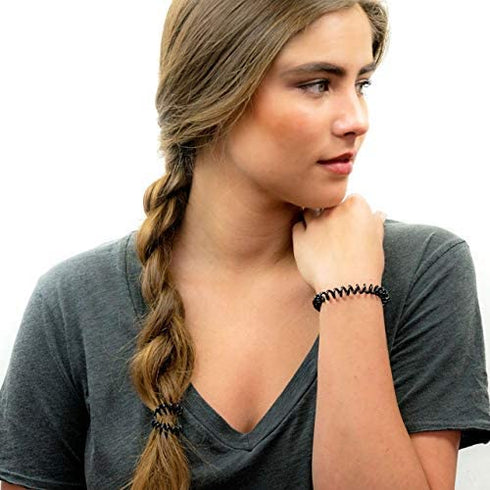 Kitsch Spiral Hair Ties for Women - No Crease Hair Tie, 8pcs Brunette, for Thick and Thin Hair
