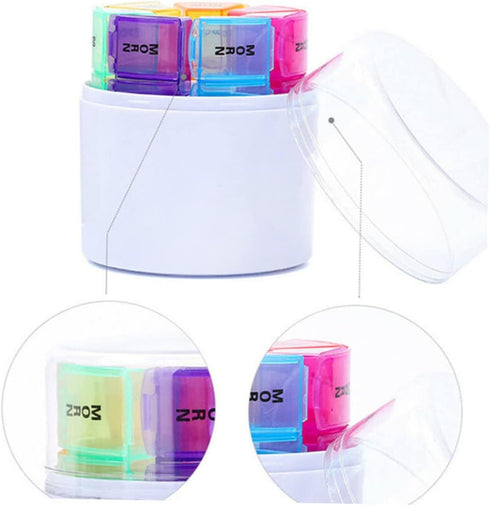 VALICLUD Medication Organizer Travel Pill Box Day Weekly Sections Portable Medicine Holder Pu Bag for Daily Use Outdoor