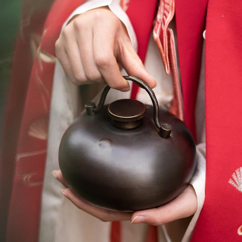 LUOZIQINX 0.3L/0.6L/1.5L/1L/2L/3L Therapy,0.6l Hot Water Bottles, Metal Copper Hand Feet Warmer, Winter Hot Water