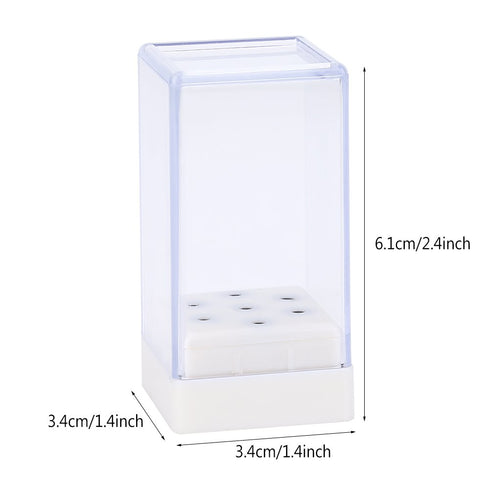 Manicure Tool Organizer, 7 Holes Nail Art Tool Organizer Box Container Nail Drill Heads Bits Holder for Nail Grinding Heads Display for Household and Nail Salon
