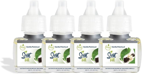 Scent Fill Vanilla Patchouli Plug-in Air Freshener, 4 Scented Oil Refills