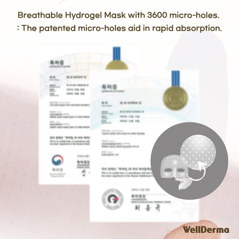 WELLDERMA Sapphire Collagen Face Mask - 4EA Premium Overnight Hydrogel Mask for All Skin Types with Niacinamide