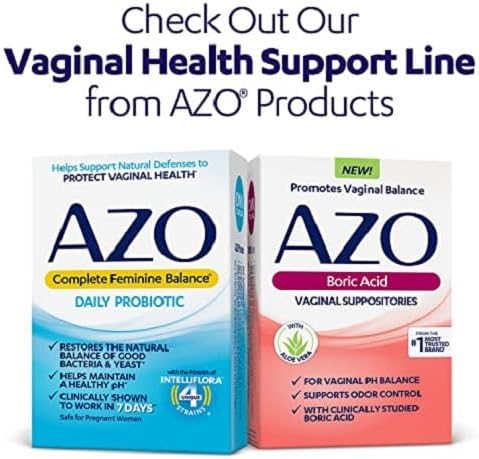 AZO Yeast Plus Dual Relief Tablets, FSA/HSA Eligible, 60 Count, Yeast Infection and Vaginal Symptom Relief
