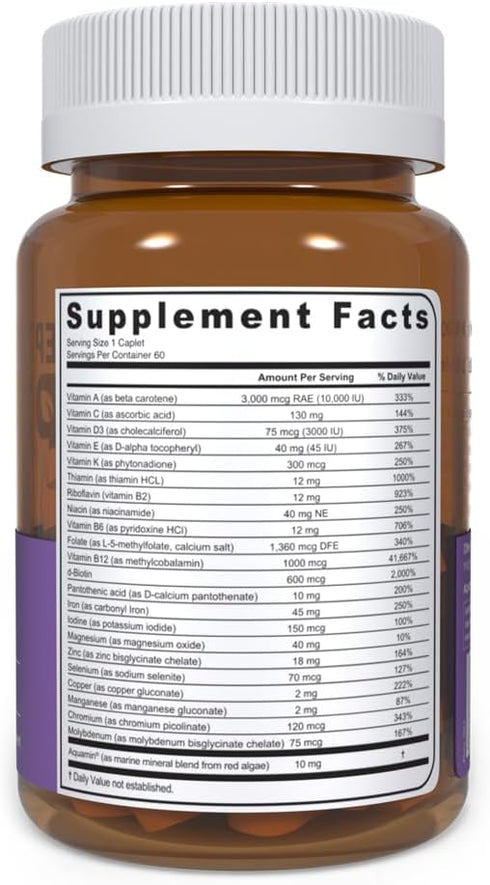 BariMelts The Step Up Once Daily Bariatric Multivitamin with Iron - 60 Caplets, Sugar-Free