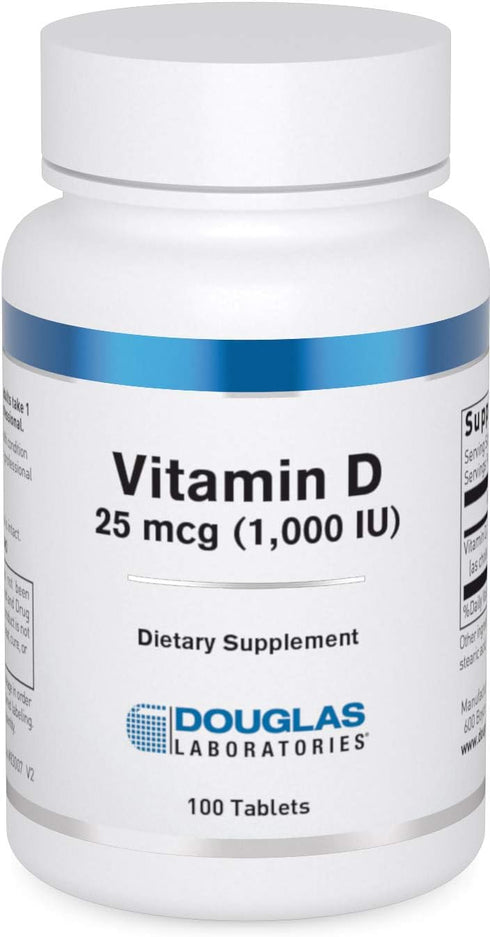 Douglas Laboratories Vitamin D 25 mcg (1,000 IU) - D3 Vitamin, 100 Tablets | Immune Support and Bone Health