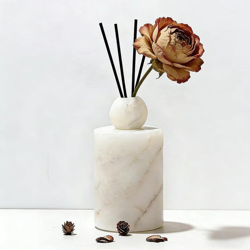 hktake Marble Essential Oil Diffuser Bottle Empty Aromatherapy Reed Diffuser Fragrance Home Decor