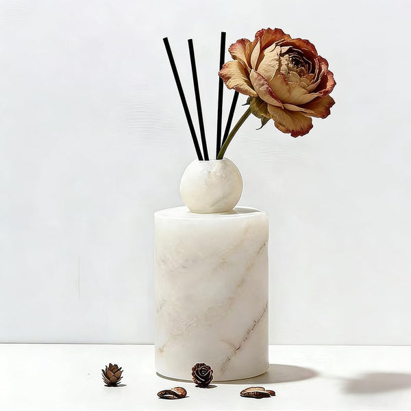 hktake Marble Essential Oil Diffuser Bottle Empty Aromatherapy Reed Diffuser Fragrance Home Decor