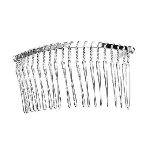 LOVEF 10 Pcs 20 Teeth Silver Fancy DIY Metal Wire Hair Comb Clips for Bridal, Crafts, 3in